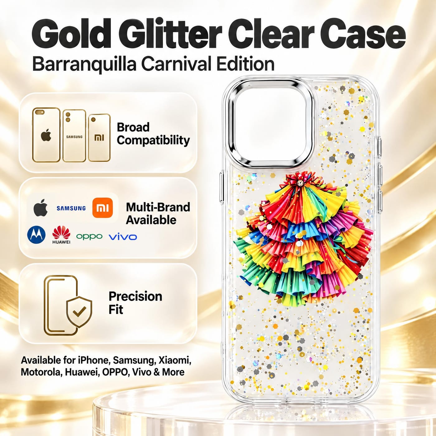 Barranquilla Carnival Parade Case shown fitted to a phone