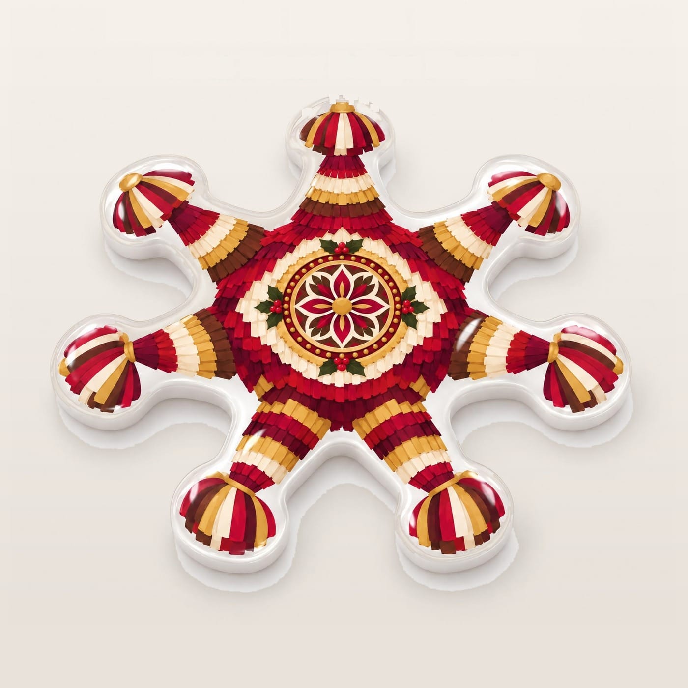 Imán para Refrigerador Navideño de Resina Piñata Estrella de México, foto principal del producto