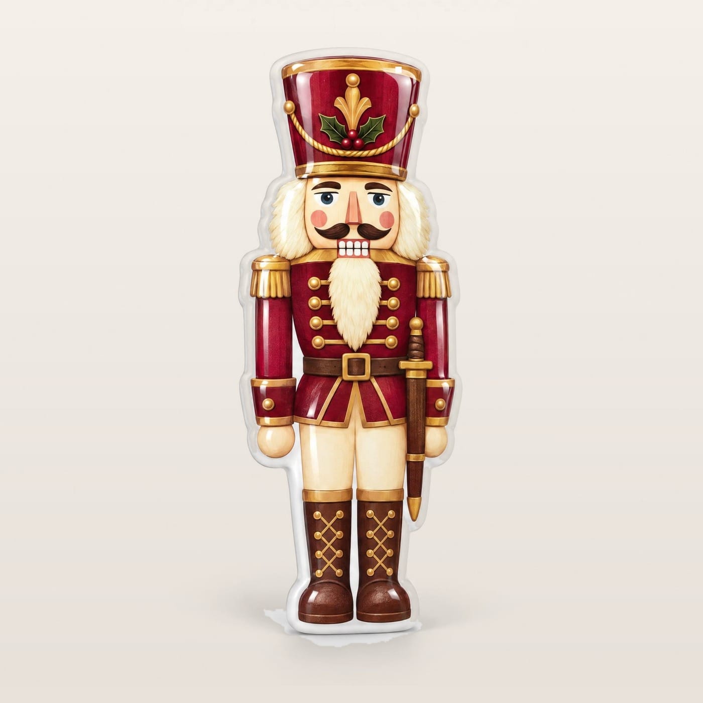 Nutcracker Soldier Christmas Resin Fridge Magnet, main product shot