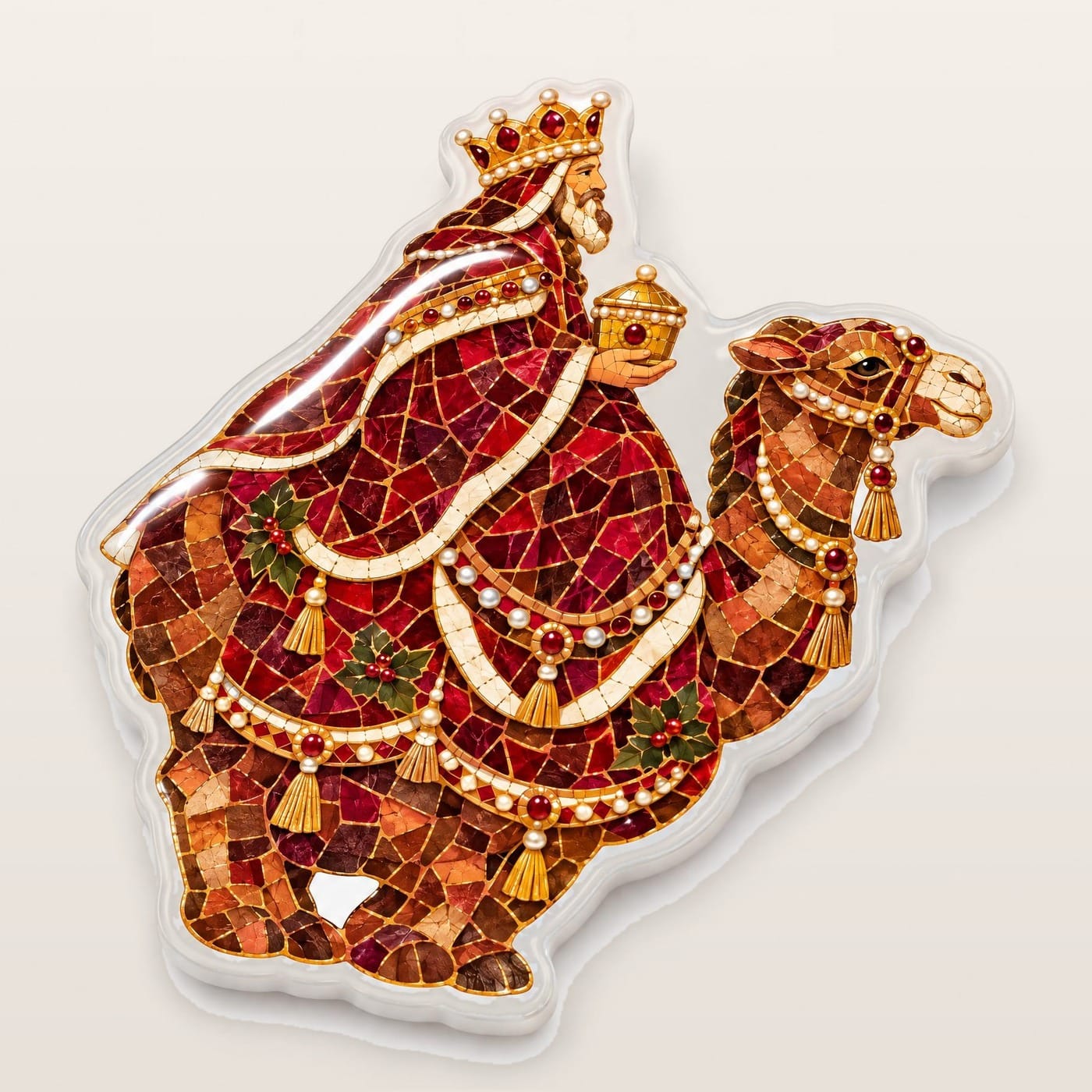 Imán para Refrigerador Navideño de Resina Reyes Magos en Camello de España, foto principal del producto