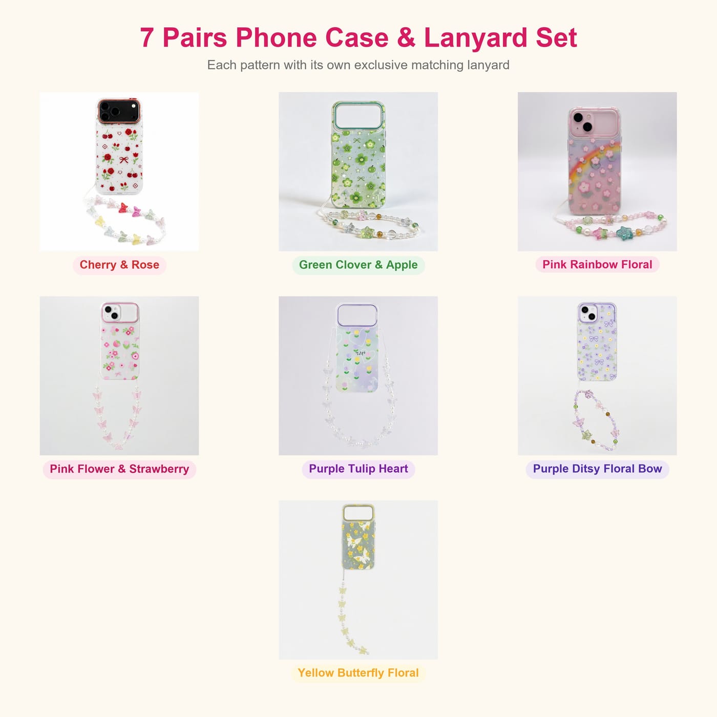 7 Patterns, 7 Matching Lanyards