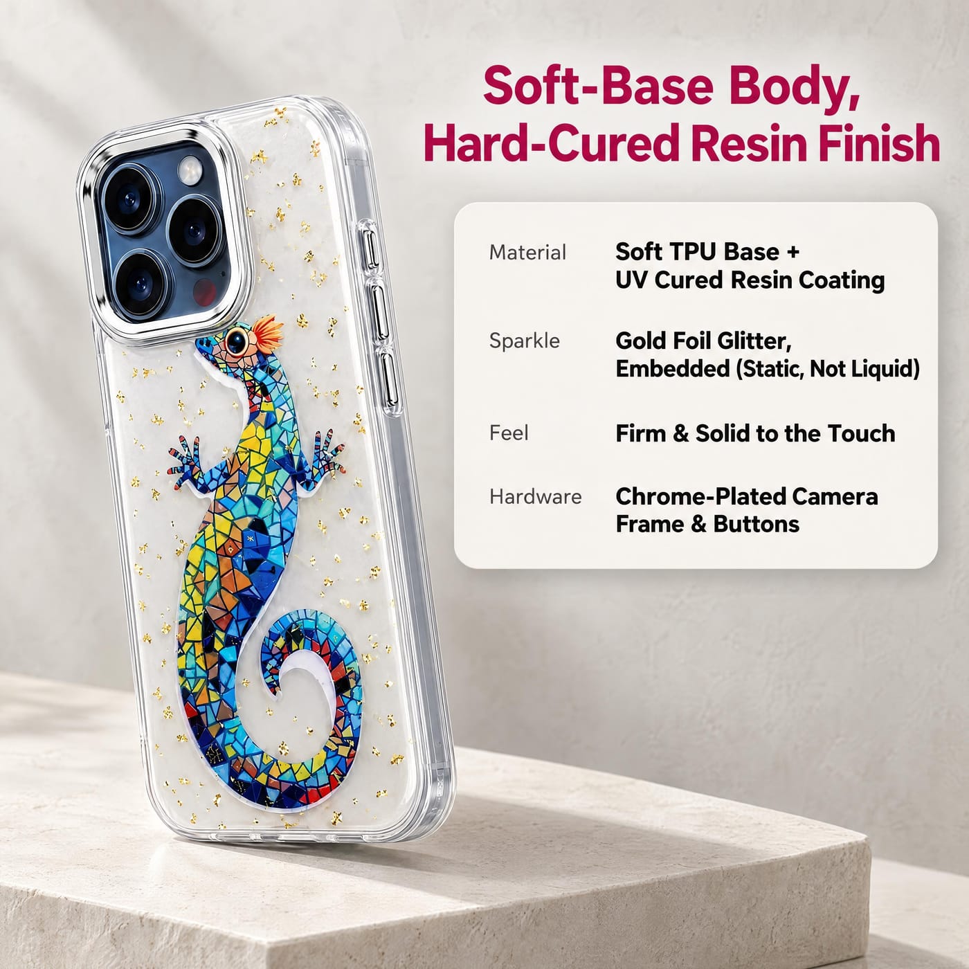 Soft-Base Body, Hard-Cured Resin Finish