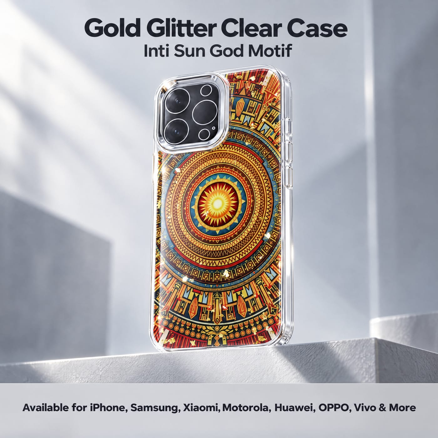 Inti Sun God Motif Case shown fitted to a phone