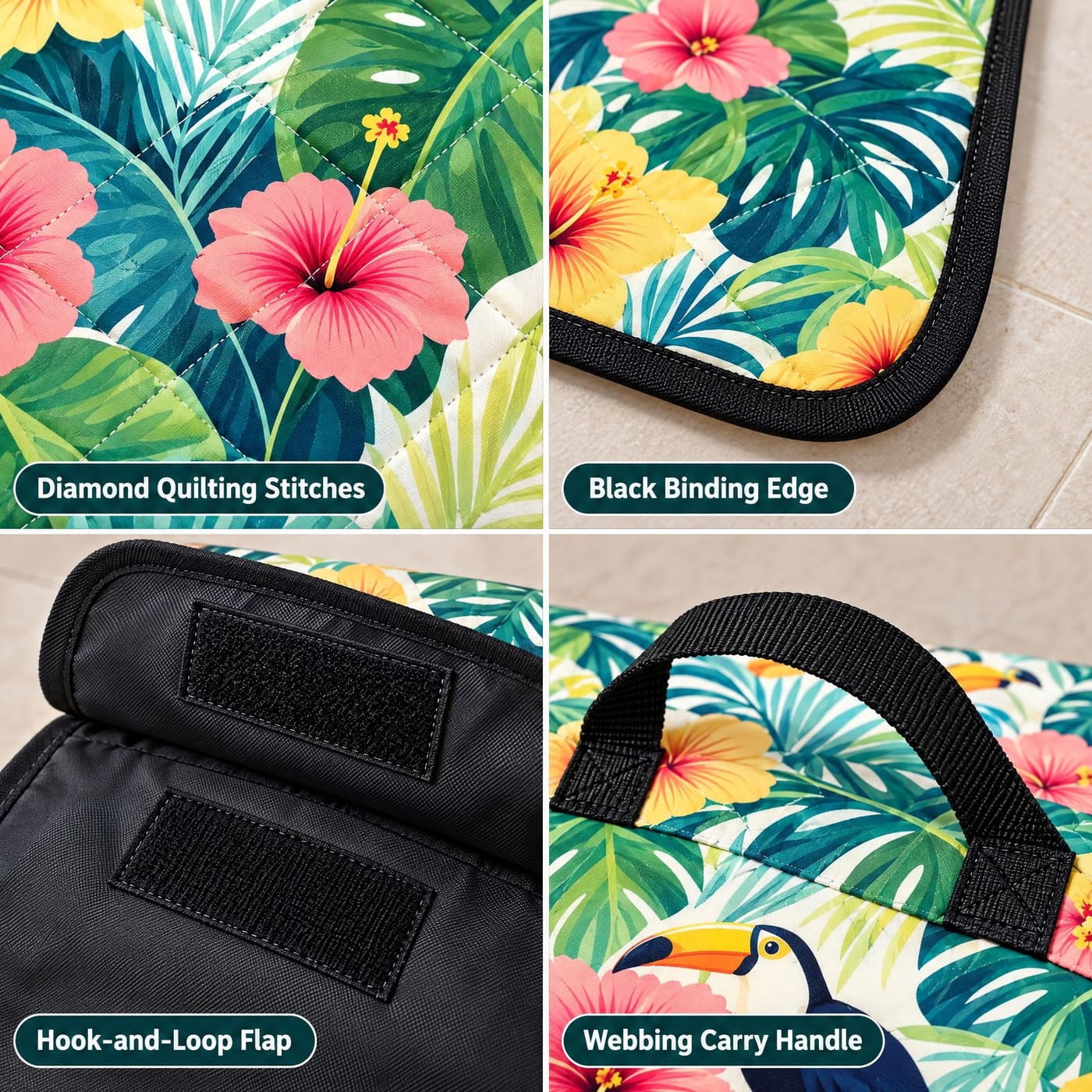 Diamond Quilting & Black Binding