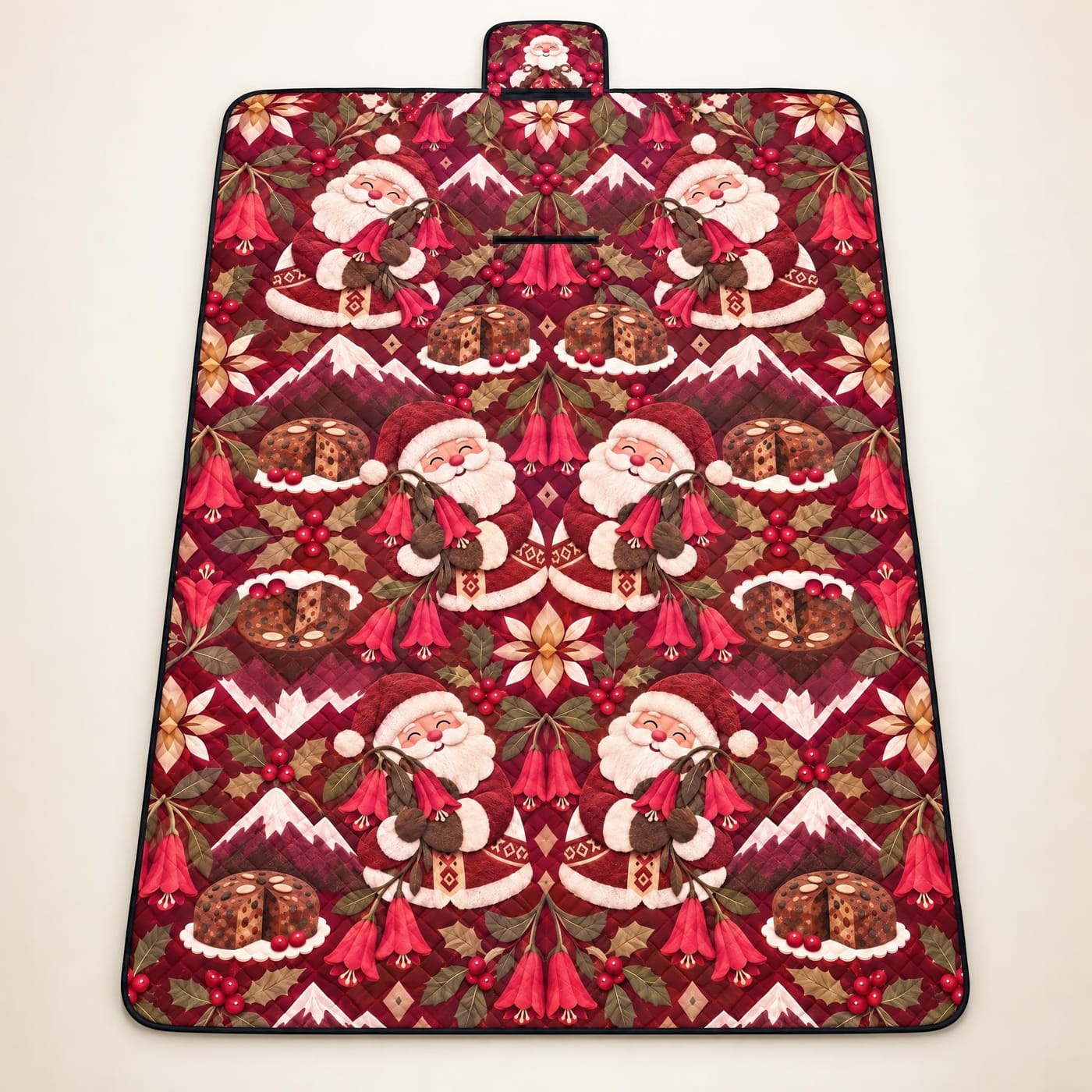 Viejito Pascuero & Copihue Christmas Picnic Blanket