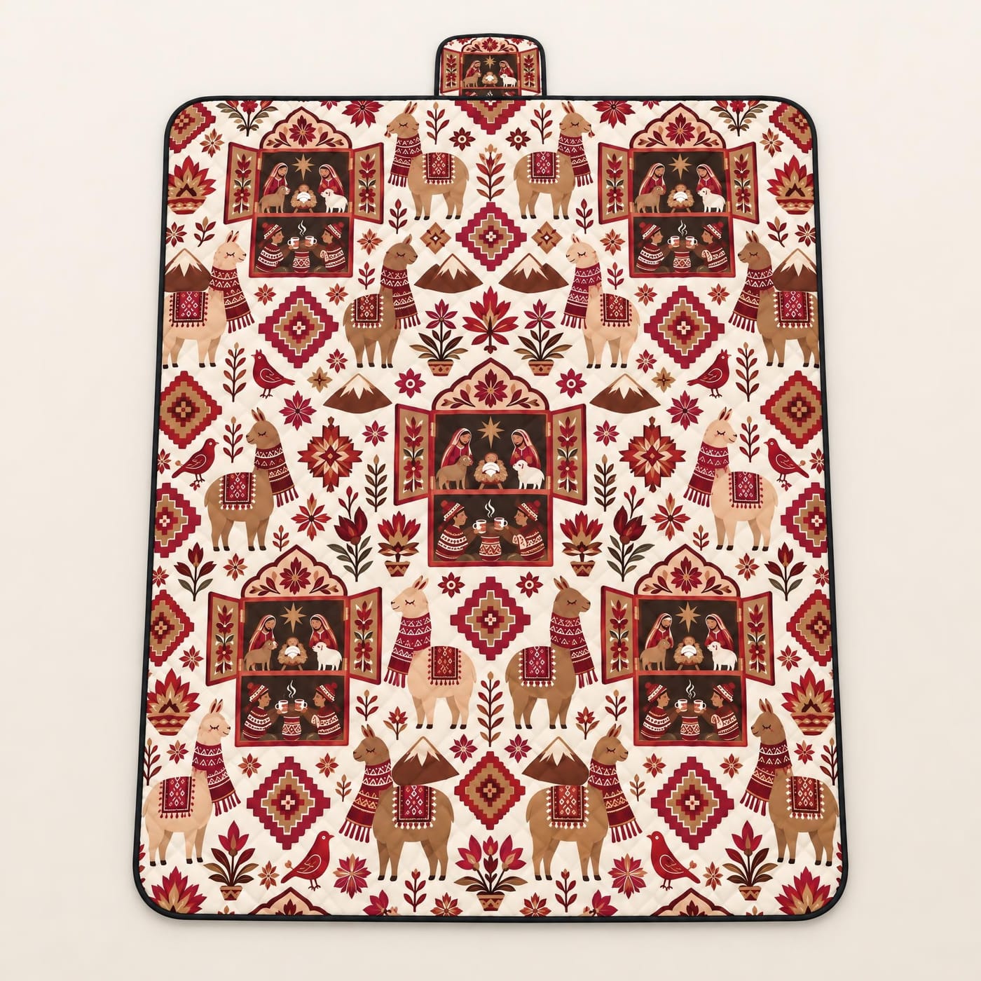 Retablo & Alpaca Christmas Picnic Blanket