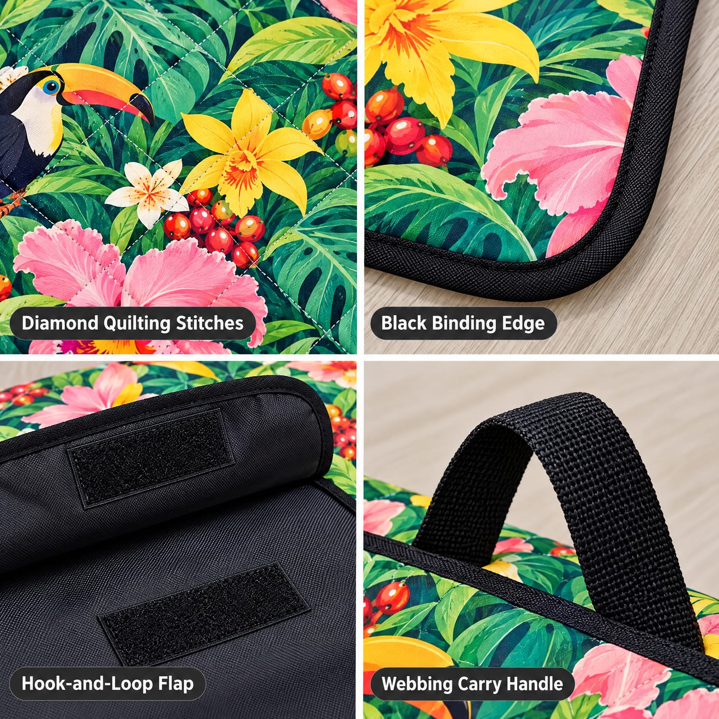 Diamond Quilting & Black Binding