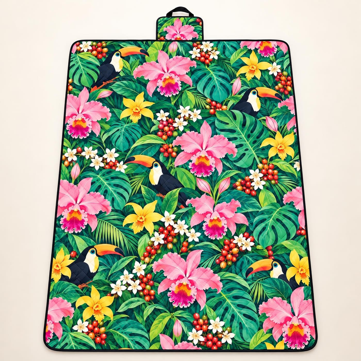 Orchid & Toucan Picnic Blanket