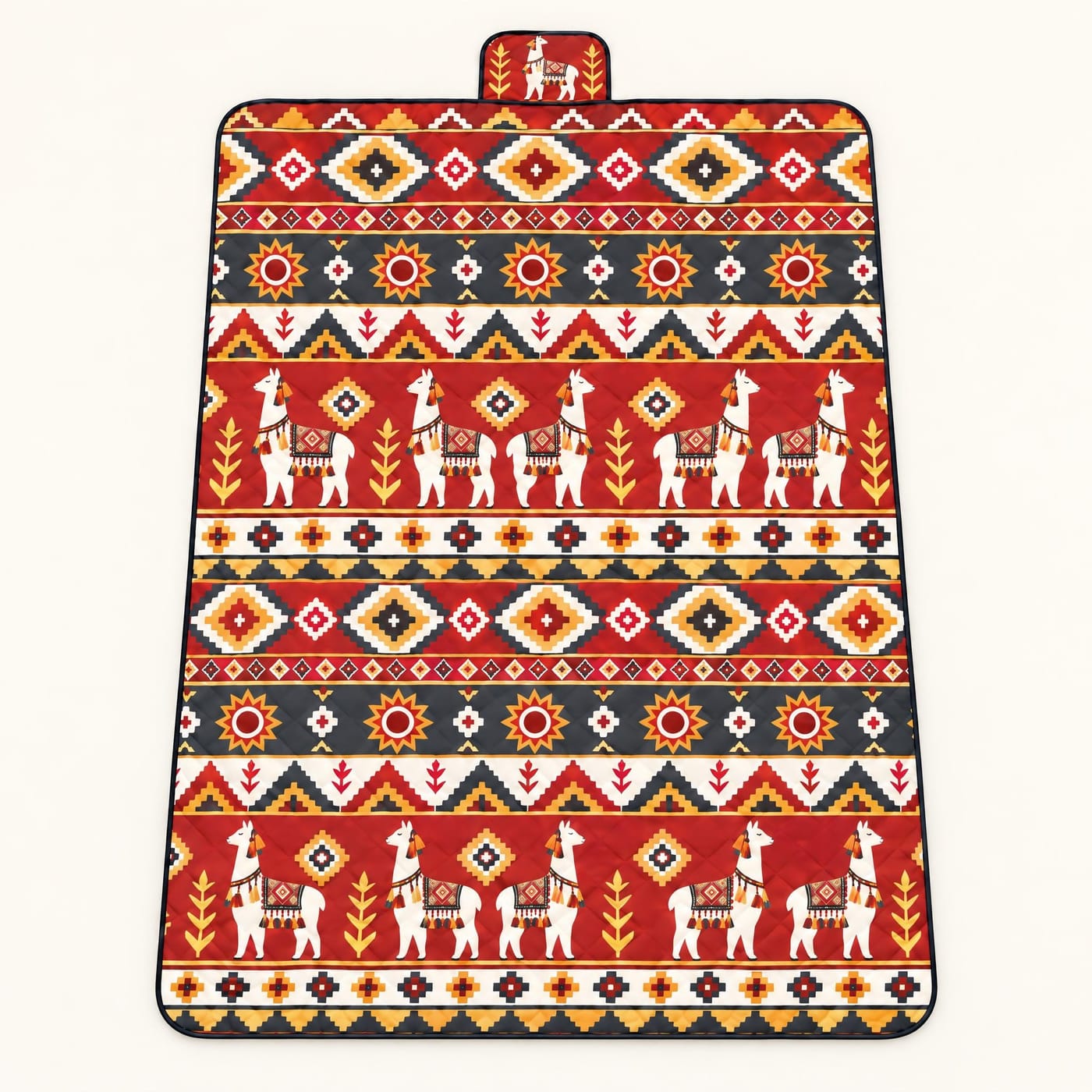 Andean Geometric Alpaca Picnic Blanket