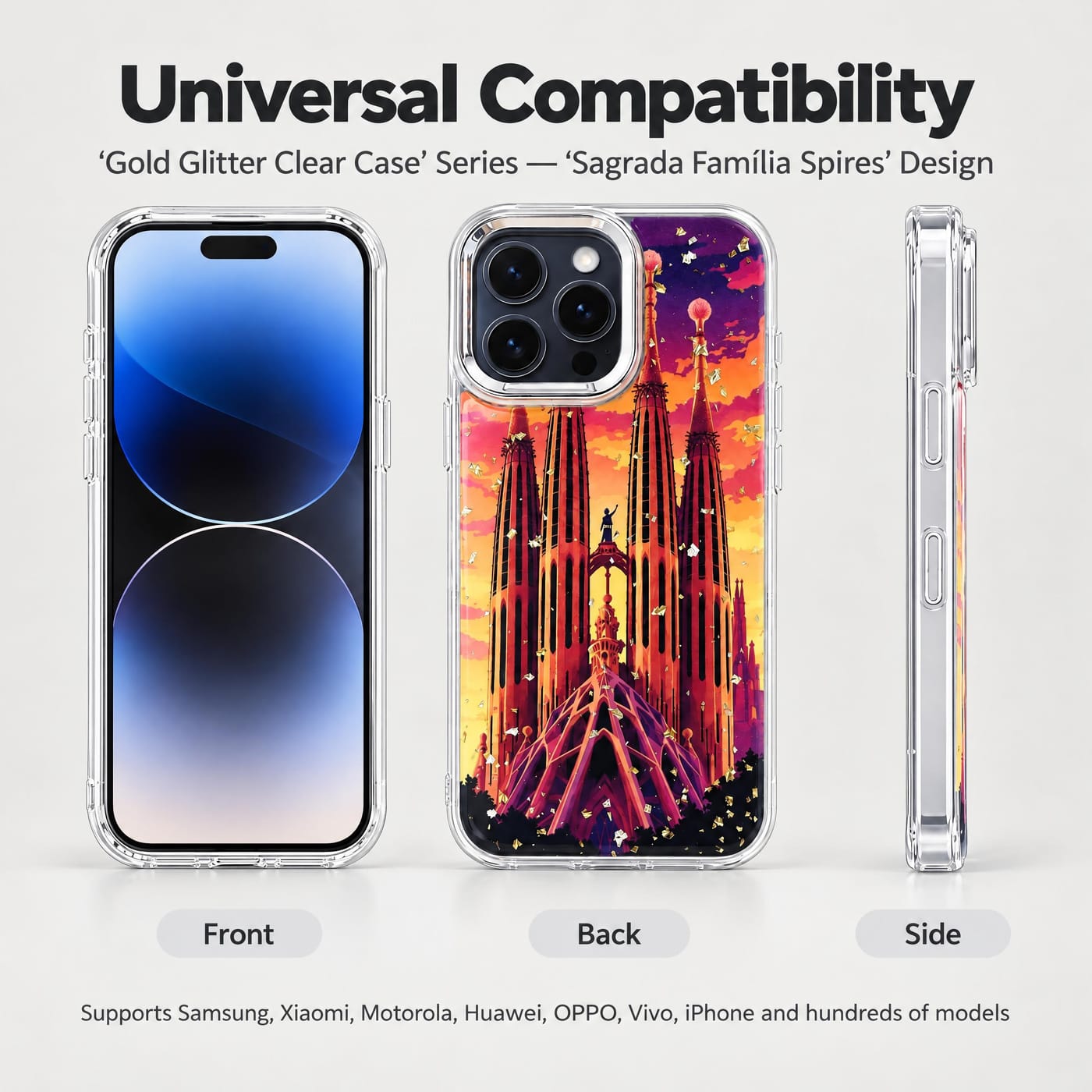 Funda de las Torres de la Sagrada Família mostrado colocado en un teléfono