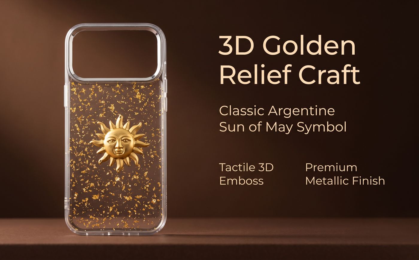 Emblema Dorado 3D en Relieve