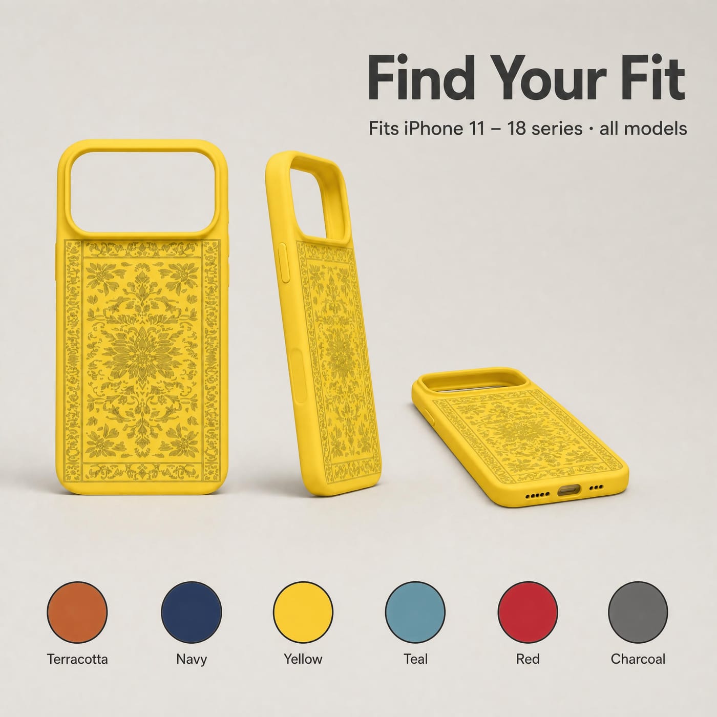 Talavera Tile Silicone Case shown fitted to a phone